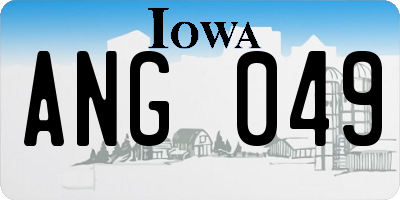 IA license plate ANG049