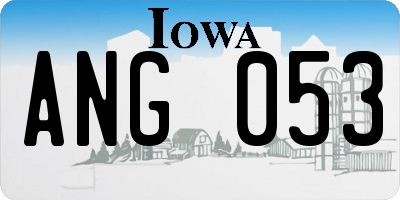 IA license plate ANG053