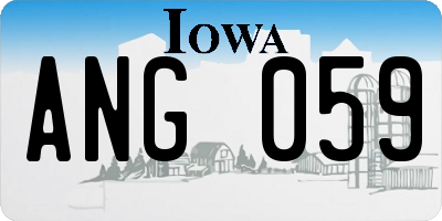 IA license plate ANG059