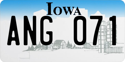 IA license plate ANG071