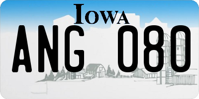 IA license plate ANG080