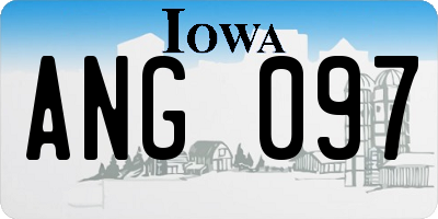 IA license plate ANG097