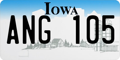 IA license plate ANG105