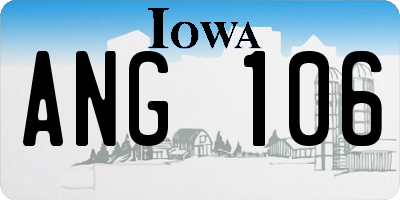 IA license plate ANG106