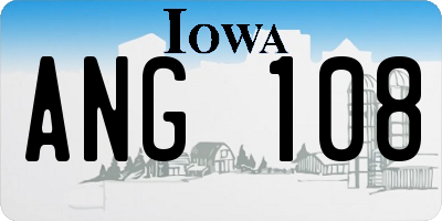 IA license plate ANG108