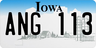 IA license plate ANG113