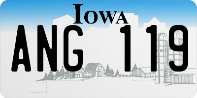IA license plate ANG119
