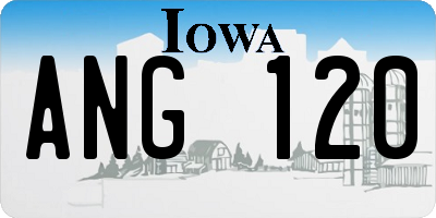 IA license plate ANG120