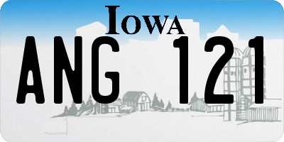 IA license plate ANG121