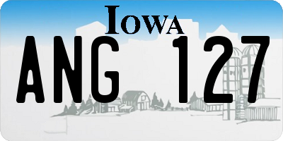 IA license plate ANG127