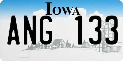 IA license plate ANG133