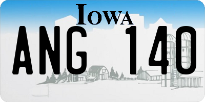 IA license plate ANG140