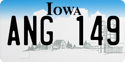 IA license plate ANG149