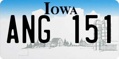 IA license plate ANG151