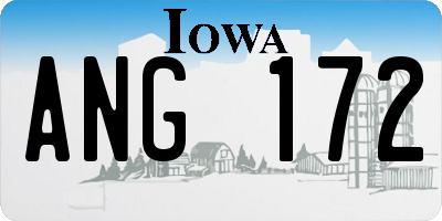 IA license plate ANG172