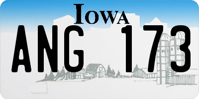 IA license plate ANG173