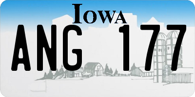 IA license plate ANG177