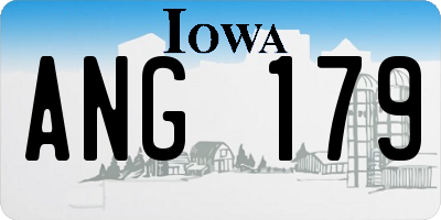 IA license plate ANG179