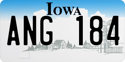IA license plate ANG184