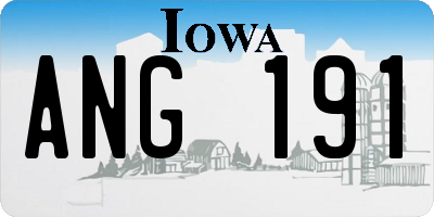 IA license plate ANG191