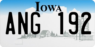 IA license plate ANG192