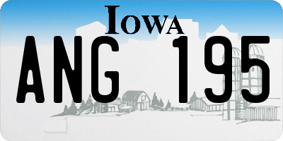 IA license plate ANG195