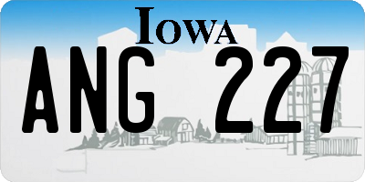 IA license plate ANG227