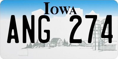 IA license plate ANG274