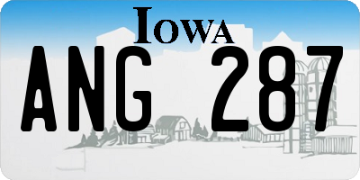 IA license plate ANG287