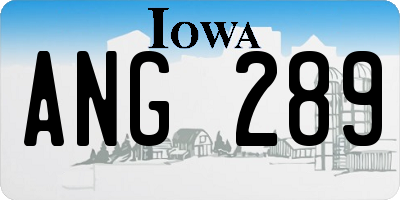 IA license plate ANG289