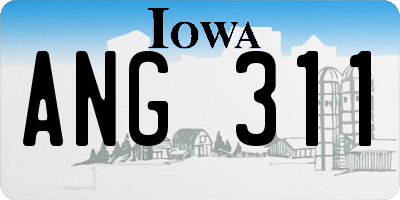 IA license plate ANG311