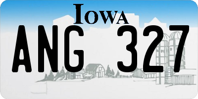 IA license plate ANG327