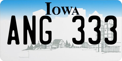 IA license plate ANG333