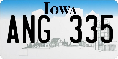 IA license plate ANG335