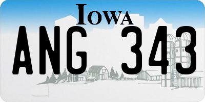 IA license plate ANG343