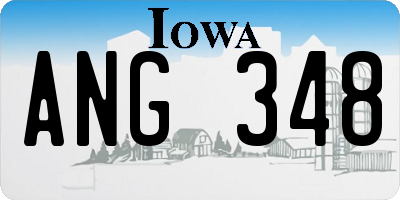 IA license plate ANG348