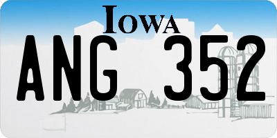 IA license plate ANG352