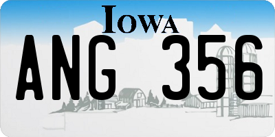 IA license plate ANG356