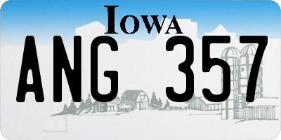 IA license plate ANG357