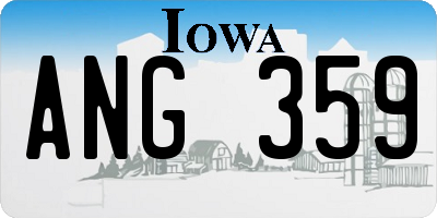 IA license plate ANG359
