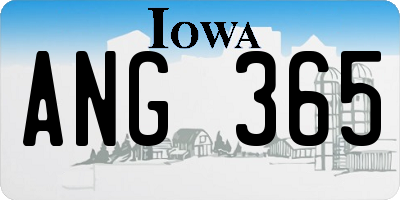 IA license plate ANG365