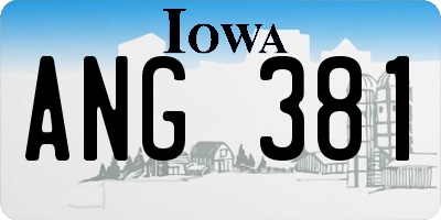 IA license plate ANG381