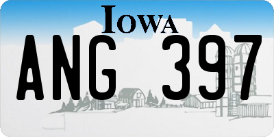 IA license plate ANG397