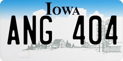 IA license plate ANG404