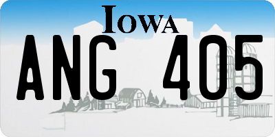 IA license plate ANG405