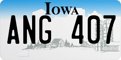 IA license plate ANG407