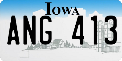 IA license plate ANG413
