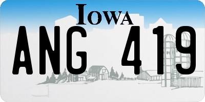 IA license plate ANG419