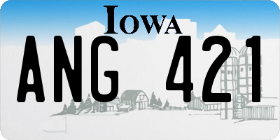 IA license plate ANG421