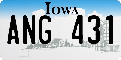 IA license plate ANG431